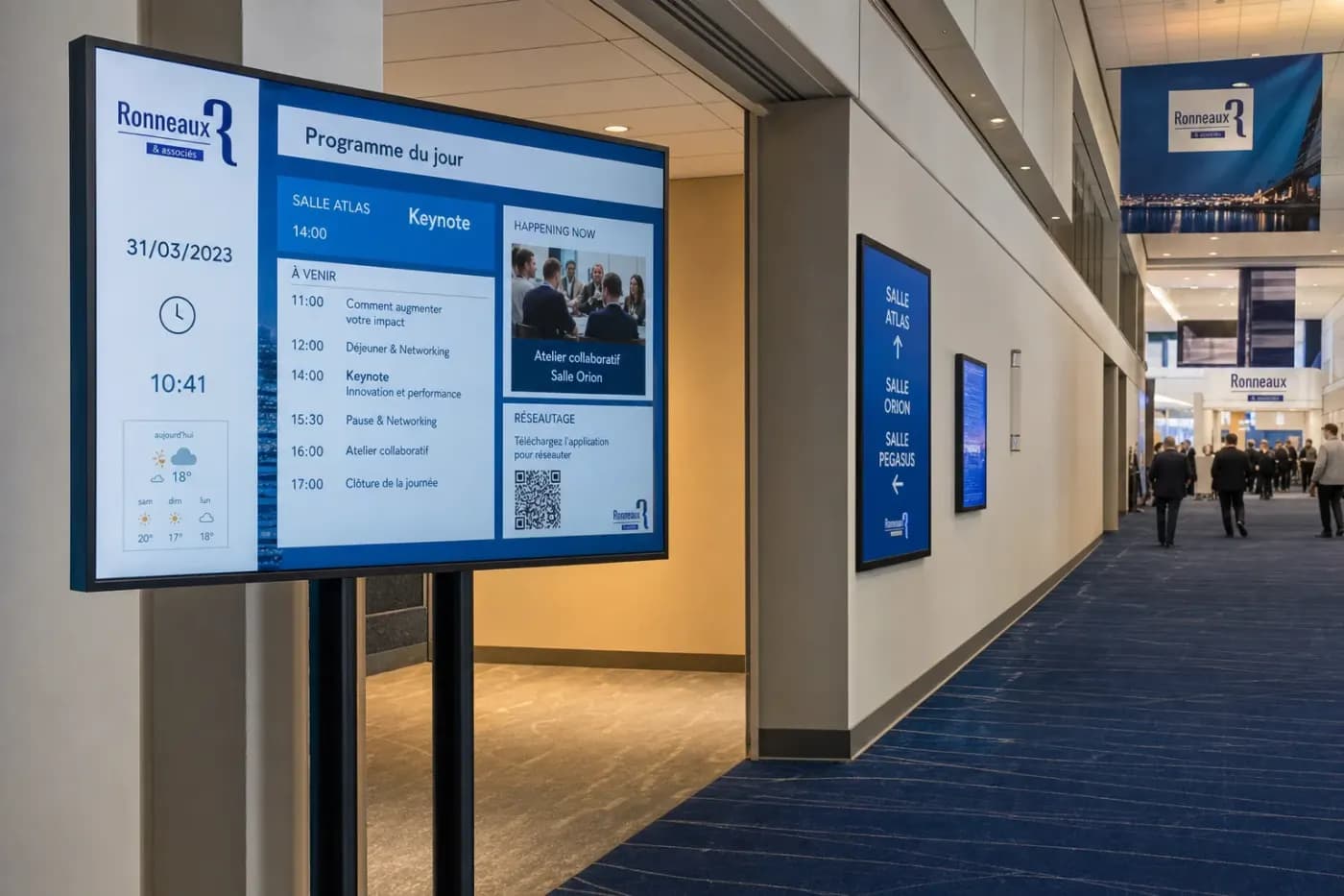 Agenda and wayfinding on the show floor