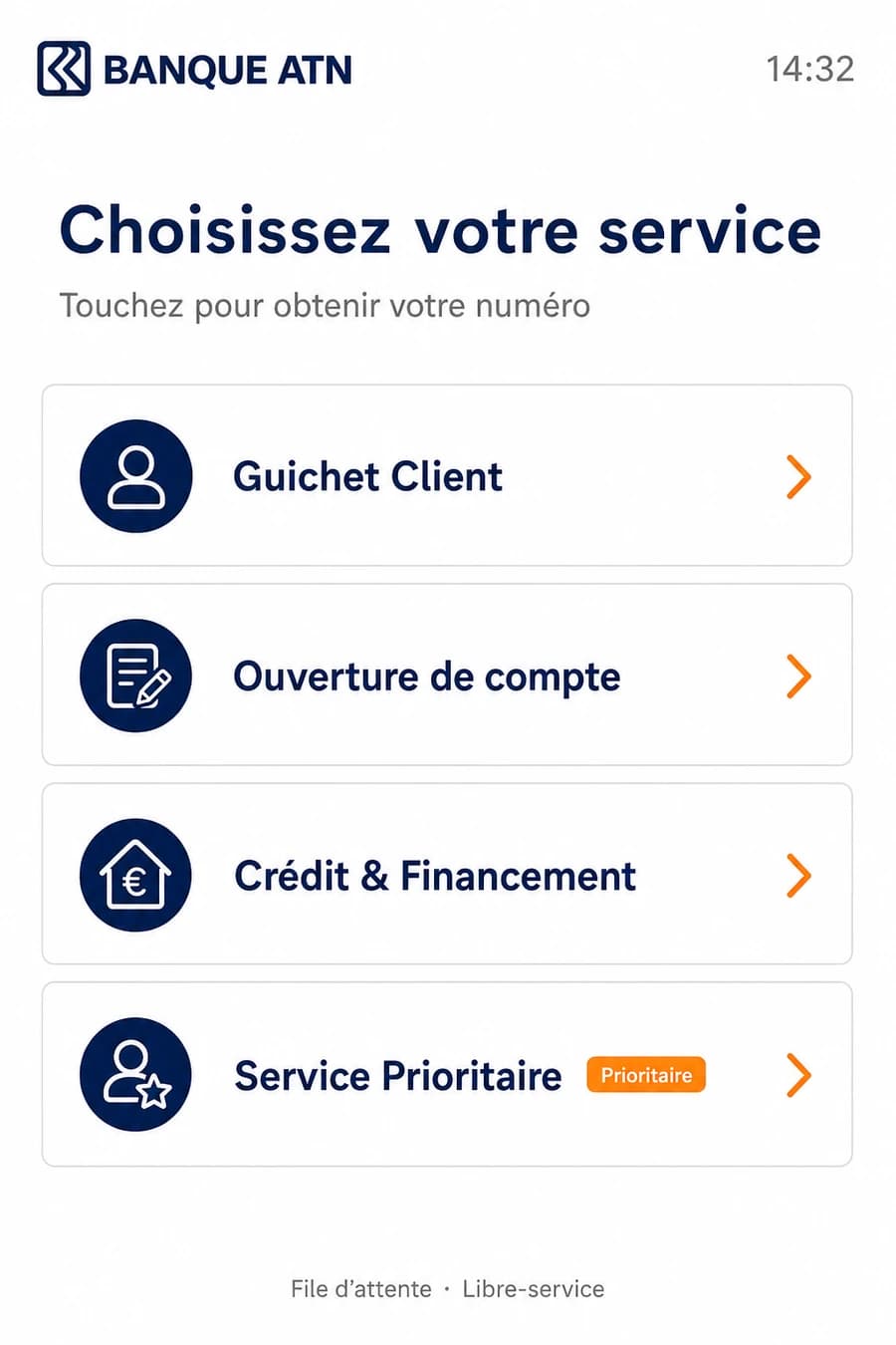 Choisissez le bon guichet sans file physique